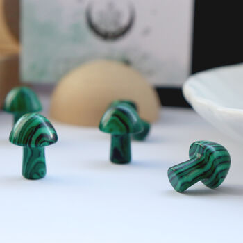 Tiny Polished Malachite Mushroom Crystal, 3 of 3