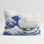 The Great Wave Hokusai Art Velvet Cushion, thumbnail 2 of 7