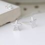 Sterling Silver Textured Star Stud Earrings, thumbnail 6 of 10