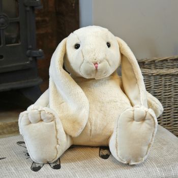 Large Cream Bunny Soft Toy With Personalised Heart, 3 of 6