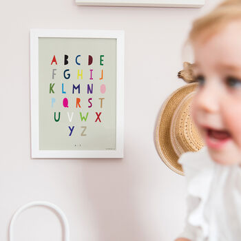 Children's Simple Alphabet Multi Coloured Print, 2 of 3