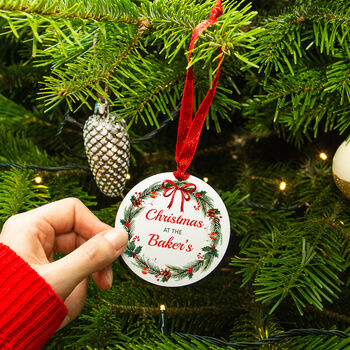 Personalised 'Christmas At' Tree Decoration, 2 of 9