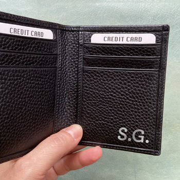 Personalised Leather Wallet, Personalised Gift, 7 of 8