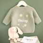 Personalised Baby Cardigan With Daisy And Name Embroidery, thumbnail 7 of 12