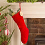 Personalised Berry Red Knitted Christmas Stocking, thumbnail 1 of 5