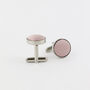 Woven Fabric Faced Cufflinks Dusty Pink, thumbnail 1 of 4