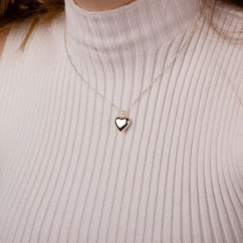 Puffy Heart Sterling Silver Necklace, 3 of 7