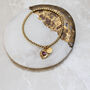 Personalised Gold And Red Sacred Heart Ball Bracelet, thumbnail 3 of 4