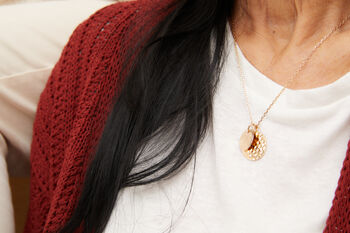 Personalised Hammered Double Disc Necklace, 6 of 6