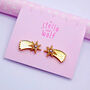 Gold Glitter Shooting Star Stud Earrings, thumbnail 5 of 6