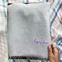 Personalised Embroidered Name Grey Big Cashmere Scarf, thumbnail 2 of 10