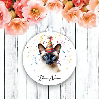 Personalised Cat Birthday Party Hat Hanging Decoration, 8 of 12