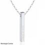 Sterling Silver 3D Vertical Roman Numeral Bar Necklace, thumbnail 4 of 7