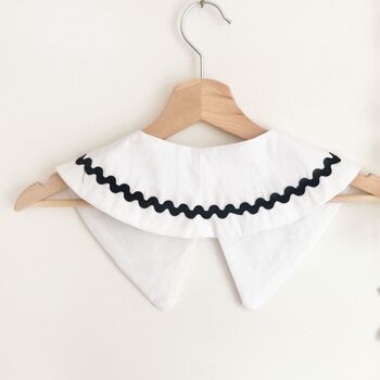 White Peter Pan Collar With Black Ric Rac, 3 of 4
