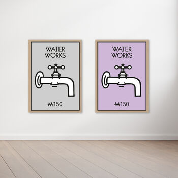 Monopoly Water Works Bathroom Print, 4 of 9