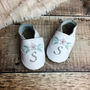Personalised Embroidered Flower Baby Shoes, thumbnail 2 of 9
