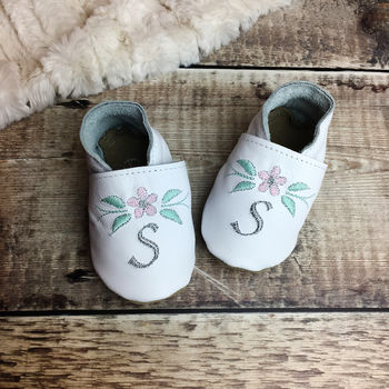 Personalised Embroidered Flower Baby Shoes, 2 of 9