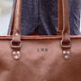 Personalised Large Leather Zipped Tote Bag, thumbnail 3 of 7