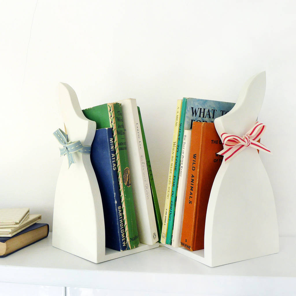pair of bunny bookends by charlotte macey