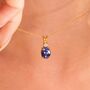 Blue Sapphire Pendant Necklace In Sterling Silver And Gold, thumbnail 5 of 12