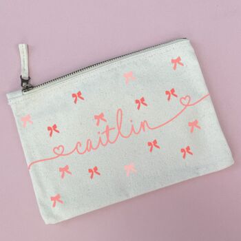 Personalised Bow Make Up Bag, 2 of 3