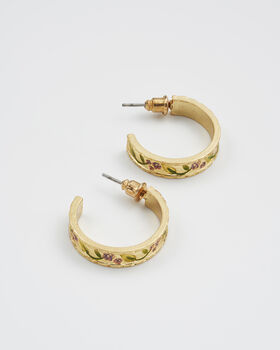 Blackberry Bramble Gold Hoop Earrings, 3 of 7
