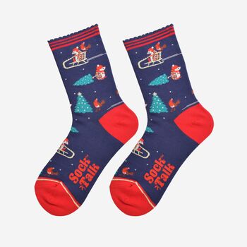 Women's Bamboo Socks Christmas Hedgehog, 2 of 6