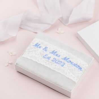 Simply Lace Personalised Bridal Garter, 4 of 7