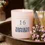 16th Birthday Gift For Girl Floral Pink Glass Candle, thumbnail 1 of 7