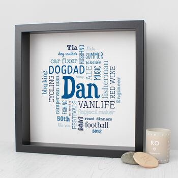 Personalised 50th Birthday Word Art Gift For Him, 3 of 3