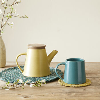 Fair Trade Handmade Glazed Stoneware Conical Mug, 4 of 12