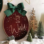 Christmas Joy Personalised Beaded Velvet Hoop, thumbnail 2 of 4