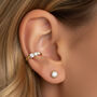 Women's Ear Cuff Set With Three Cluster Stones In 18k Gold, thumbnail 1 of 4