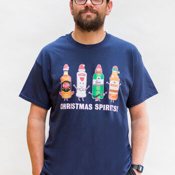 'Christmas Spirits' Men's Christmas T Shirt, 5 of 5