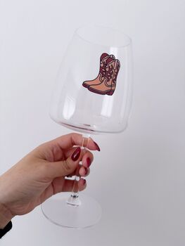 Country Music Cowgirl Cowboy Wine Glasses, 2 of 4