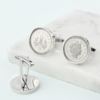Personalised 21st Or 18th Birthday Five Pence Cufflinks, 4 of 12