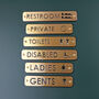 G Decor Premium Lacquered Satin Brass Door Sign Collection Engraved Symbols For Indoor Or Outdoor Display, thumbnail 1 of 9