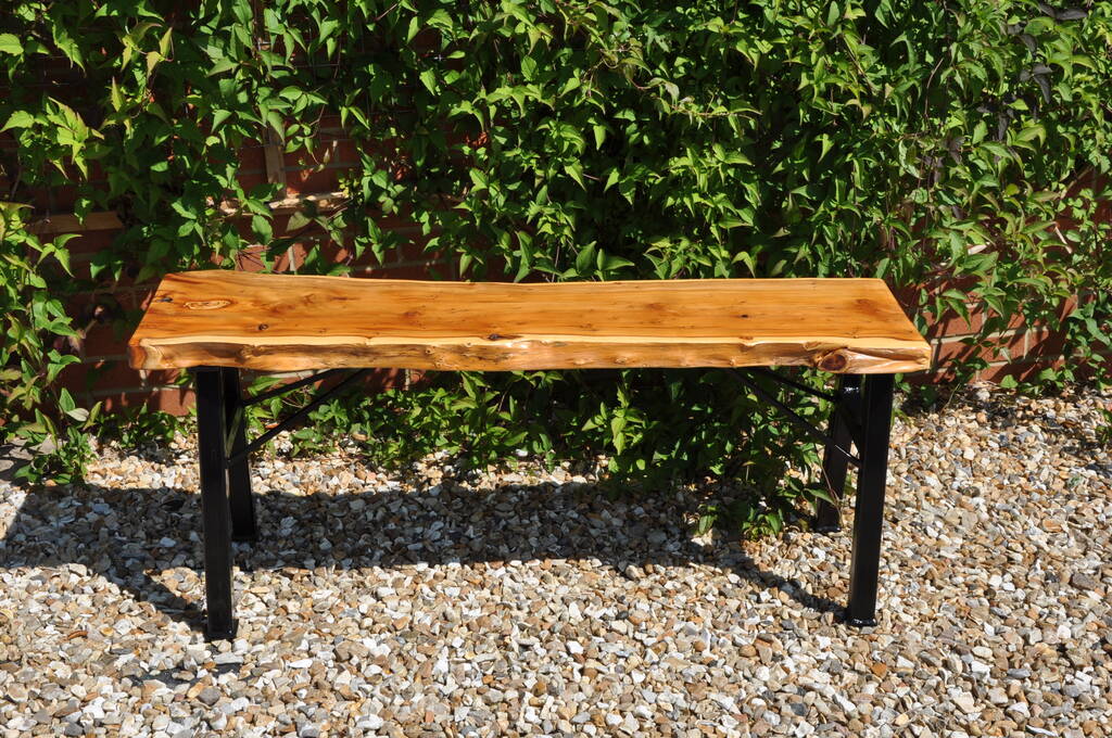 Handcrafted Yew Wood Bench Seat, 1 of 8
