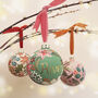 Personalised Hand Painted Floral Baubles, thumbnail 1 of 12