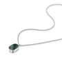 Men's Small Malachite Dog Tag Locket Silver, thumbnail 3 of 4