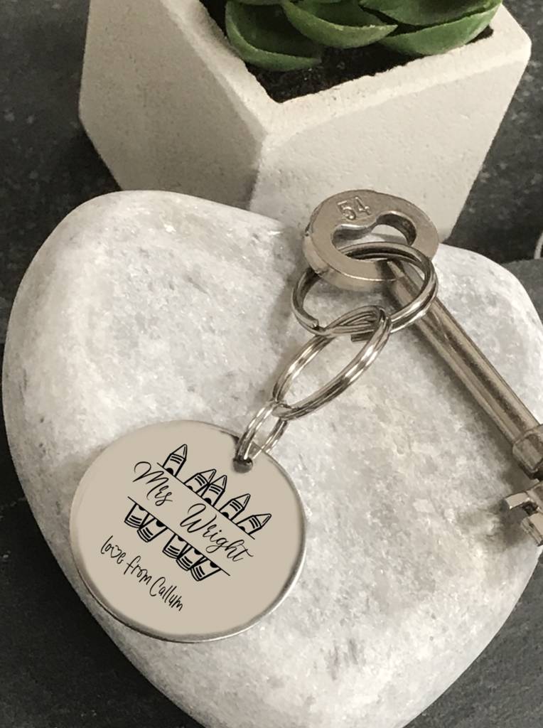 Image of Personalised Thank You Teacher Keyring
