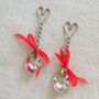 Pair Of Silver Mr And Mrs Heart Spoons, thumbnail 1 of 5