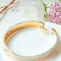Luxury Rainbow Bracelet With Enamel Pastel Stripes, thumbnail 5 of 7