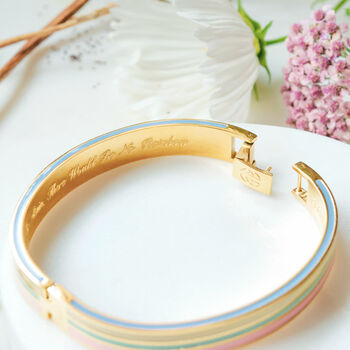 Luxury Rainbow Bracelet With Enamel Pastel Stripes, 5 of 7