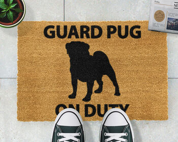 Pug Dog Print Doormat, 2 of 2