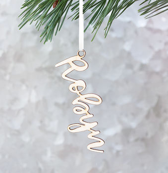 Personalised Modern Name Christmas Decoration, 3 of 5