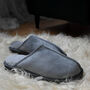 Men's Sheepski Slippers Grey, thumbnail 3 of 5