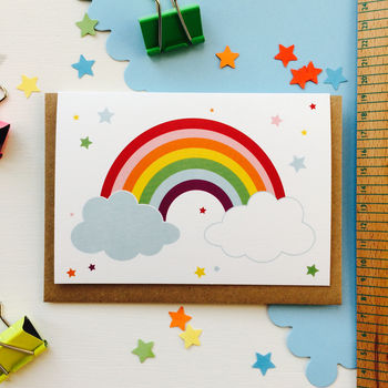 Children's Rainbow Card With Rainbow Sticker, 2 of 5