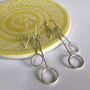 Sterling Silver Drop Circles Earrings, thumbnail 2 of 3
