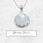 Genuine Rainbow Moonstone Necklace In Sterling Silver, thumbnail 3 of 11